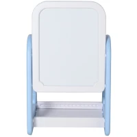 HOMCOM® Kindertafel mit Kinderstuhl Schreibtafel magnetisch Spieltafel 3-6 Jahre Blau(m-4)