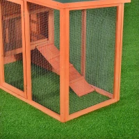 PawHut Kaninchenstall Kaninchenkäfig Hühnerstall Hühnerkäfig mit Freigehege Holz(m-3)