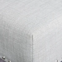 HOMCOM Esszimmerstuhl Küchenstuhl Polsterstuhl Gummiholzbeine Sessel Leinen Grau 61 x 56 x 92 cm(m-7)