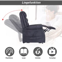HOMCOM® Massagesessel mit Wärmefunktion  Aufstehsessel für Senior Liegefunktion Schwarz(m-4)