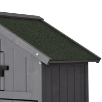 Outsunny® Gartenhaus Gerätehaus Geräteschuppen mit Fachböden Asphaltdach Fenster Holz Grau 77 x 54,2 x 179 cm(m-7)