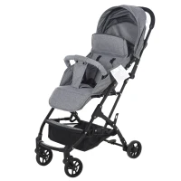 HOMCOM® Kinderwagen Faltbarer Buggy Babyschale Babywanne 0-36 Monate Grau(m-5)