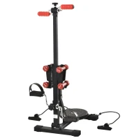 HOMCOM® Beintrainer für Senioren Pedal-Heimtrainer mit 4 Hanteln 1 Bungee-Seil Schwarz(m-3)