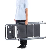 HOMCOM® Stufenleiter Trittleiter Klapptreppe mit Tablett Antirutsch Metall Grau 53 x 67 x 126 cm(m-6)