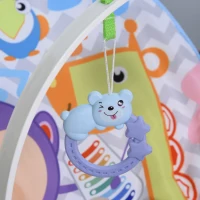 HOMCOM® Baby Schaukelsitz Schaukelstuhl vibrierende Babywippe mit Musik Tiermuster(m-9)