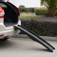 PawHut® Hunderampe Hundetreppe Klappbar 152x43cm Schwarz Kunststoff(m-5)