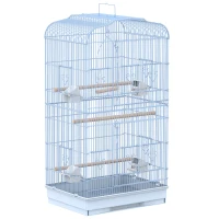 PawHut® Vogelkäfig mit Ständer Vogelvoliere Vogelhaus Metallvoliere für Vögel Weiß(m-1)