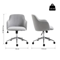 Vinsetto® Drehstuhl Polsterstuhl Chefsessel 150 kg Belastbarkeit eingestellte Sitzhöhe Samt 56 x 52,5 x (72–81) cm(m-2)