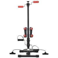 HOMCOM® Beintrainer für Senioren Pedal-Heimtrainer mit 4 Hanteln 1 Bungee-Seil Schwarz(m-7)