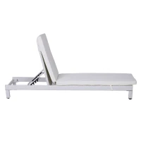 Outsunny® 2er-Set Sonnenliege Relaxliege Rückenlehne 5-stufig verstellbar mit Kissen Polyrattan 196 x 65 x 22 cm(m-4)
