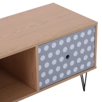 HOMCOM® Fernsehtisch Fernsehschrank TV-Board Lowboard  Retro-Stil mit Punktmuster Holz 140 x 40 x 44,5 cm(m-6)
