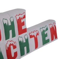 HOMCOM Weihnachtsdeko | Aufblasbar | Frohe Weihnachten Schriftzug | Beleuchtet | 250 x 25x 75 cm | Weiß, Rot, Grün(m-6)