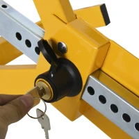 HOMCOM® Radkralle Radklemmenschloss Parkkralle für Ø47-67cm Räder mit 2 Schlüsseln(m-10)