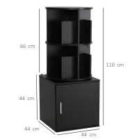 HOMCOM® Bücherregal 2-in-1 Standregal Drehregal 360 ° drehbar Abnehmbar Schwarz(m-3)