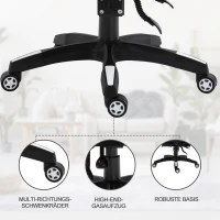 Vinsetto® Gamingstuhl Gamingsessel Fußstütze Liegefunktion Weiß Schwarz(m-5)