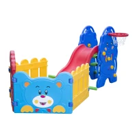Kinderrutsche Spielzeug Gartenrutsche Kinder Rutsche mit Zaun(m-4)