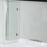 Homcom 2 tlg. Duschwand Duschabtrennung Badewanne Faltwand Echtglas 1200 x 1400 x 6mm(m-1)