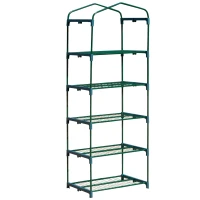 Outsunny® Mini-Gewächshaus Schützt Pflanzen mit Regal für Garten zur Aufzucht Schrägdach(m-2)