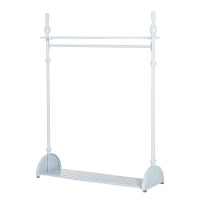 HOMCOM Kleiderständer Garderobenständer Kleiderstange Metall Weiß(m-5)