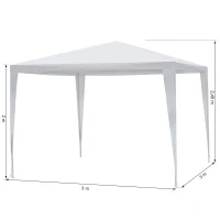 Outsunny® 3x3m Pavillon Partyzelt Bierzelt Gartenzelt Weiß(m-3)