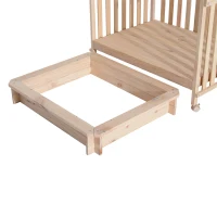 Outsunny® Sandkasten Spielhaus Sandbox Spielveranda mit Dach Holz(m-9)