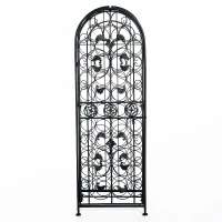 HOMCOM® Weinregal für 45 Flaschen Weinschrank Metall Schwarz(m-6)