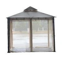 Outsunny Pavillon mit klappbarem Seitenteil Gartenpavillon Garten Zelt(m-1)