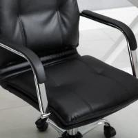 Vinsetto® Bürostuhl Drehstuhl Kunstleder Schwarz(m-11)