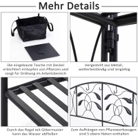 Outsunny Einpflanzstation, Werkbank, Metall, Schwarz(m-5)