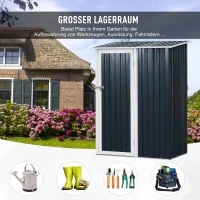 Outsunny® Gartenhaus Metallgerätehaus für den Außenbereich Tür Outdoor Stahl Grau(m-7)
