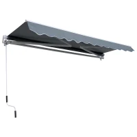 Outsunny® Markise Gelenkarmmarkise Sonnenschutz Grau 3,95x2,5m(m-5)