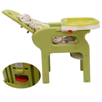 HOMCOM Kinderhochstuhl Multifunktion Babyhochstuhl mit Schaukelfunktion grün(m-8)