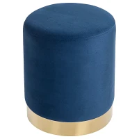 HOMCOM® Hocker Sitzhocker Fußhocker Leinen Blau(m-1)