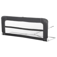HOMCOM® Bettgitter 150 cm Bettschutzgitter Rausfallsschutz für Sicherheit faltbar Grau(m-1)