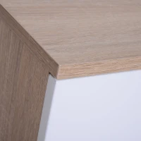 HOMCOM® Fernsehtisch mit 4 Schubladen und 2 Ablagen | TV-Board | 150 x 40 x 50 cm | Weiß, Eiche(m-6)