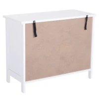 HOMCOM® Schrank Kommode Sideboard mit 2 Schubladen Weiß MDF, Spanplatte 75 x 34 x 60,5 cm(m-8)