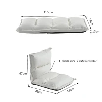 HOMCOM® Sitzkissen Relaxliege Liege Bodenkissen Sitzsack verstellbar mit Lehne Weiß(m-4)