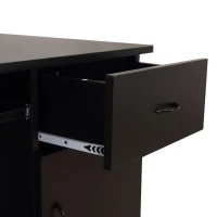 HOMCOM® Schreibtisch Bürotisch aus Holz Computertisch PC Tisch schwarz(m-6)