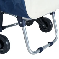 HOMCOM® Einkaufstrolley Einkaufsroller klappbar mit Treppensteiger Blau(m-11)