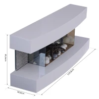 HOMCOM® Elektrokamin Kaminofen Wandkamin Fernbedienung LED Weiß(m-2)