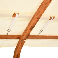 Outsunny® hängemattengestell holz Hängematte mit Gestell Sonnenliege Gartenliege Sonnendach Lärche 180kg(m-8)