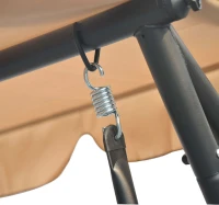 Outsunny Hollywoodschaukel Gartenschaukel mit Sonnendach Liegefunktion Beige(m-6)