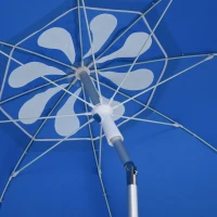 Outsunny® Sonnenschirm Strandschirm Kippfunktion Sonnenschutz verstellbar Blau(m-7)