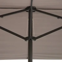 Outsunny® Doppelsonnenschirm mit Ständer Gartenschirm Marktschirm Terrasse Stahl Grau(m-8)