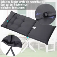 Outsunny® Stuhlauflage Auflage Gartenstuhl Sitzkissen Niederlehner Polster Polyester Grau(m-5)