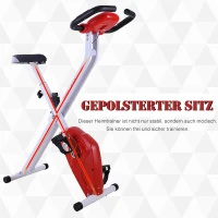 HOMCOM® Heimtrainer | Stahl, ABS | 83 x 43 x 110 cm | Weiß, Rot(m-4)