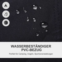 Outsunny® Anglerstuhl Klappstuhl Campingstuhl mit Armlehne Tragetasche Oxford Schwarz(m-6)