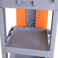 HOMCOM® Putzwagen Systemwagen 3 Ablagen mit Abfallsack Grau(m-10)