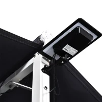 Outsunny® Standmarkise Standmarkise LED Solarlichter Faltarm Kurbel Polyester Schwarz(m-9)
