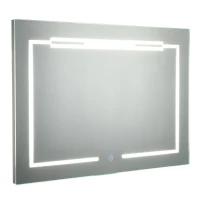 kleankin® LED-Spiegel Nebelfreier Wandspiegel Badspiegel Touch-Schalter Alu 70 x 50 cm(m-1)